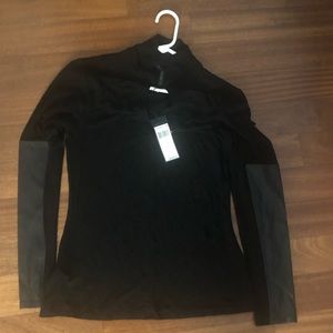 BCBG NWT - Long sleeve shirt, with leather detail